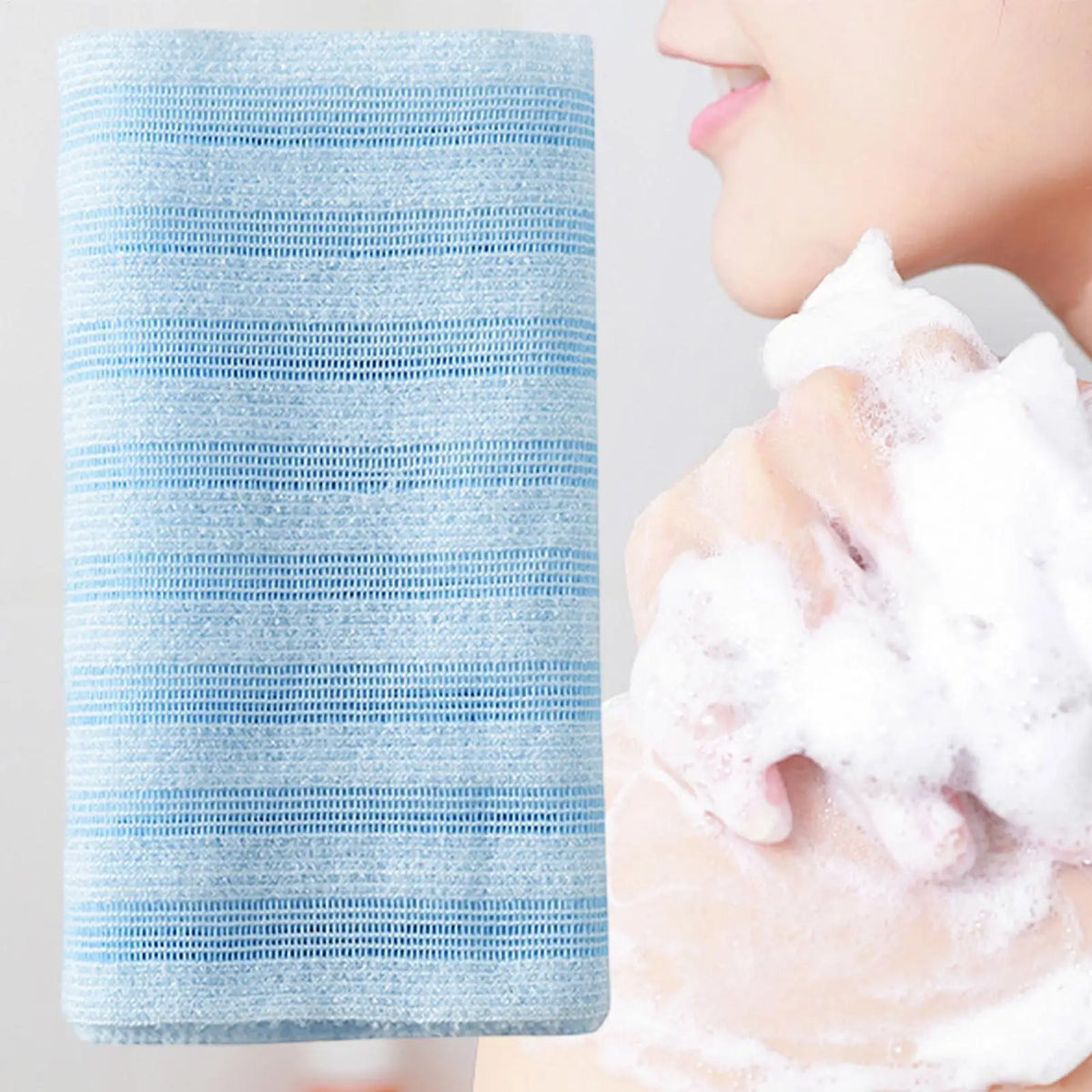 Striped Back Scrubber Exfoliating Bath Towel Wash Cloth Body Exfoliator Towel Qme