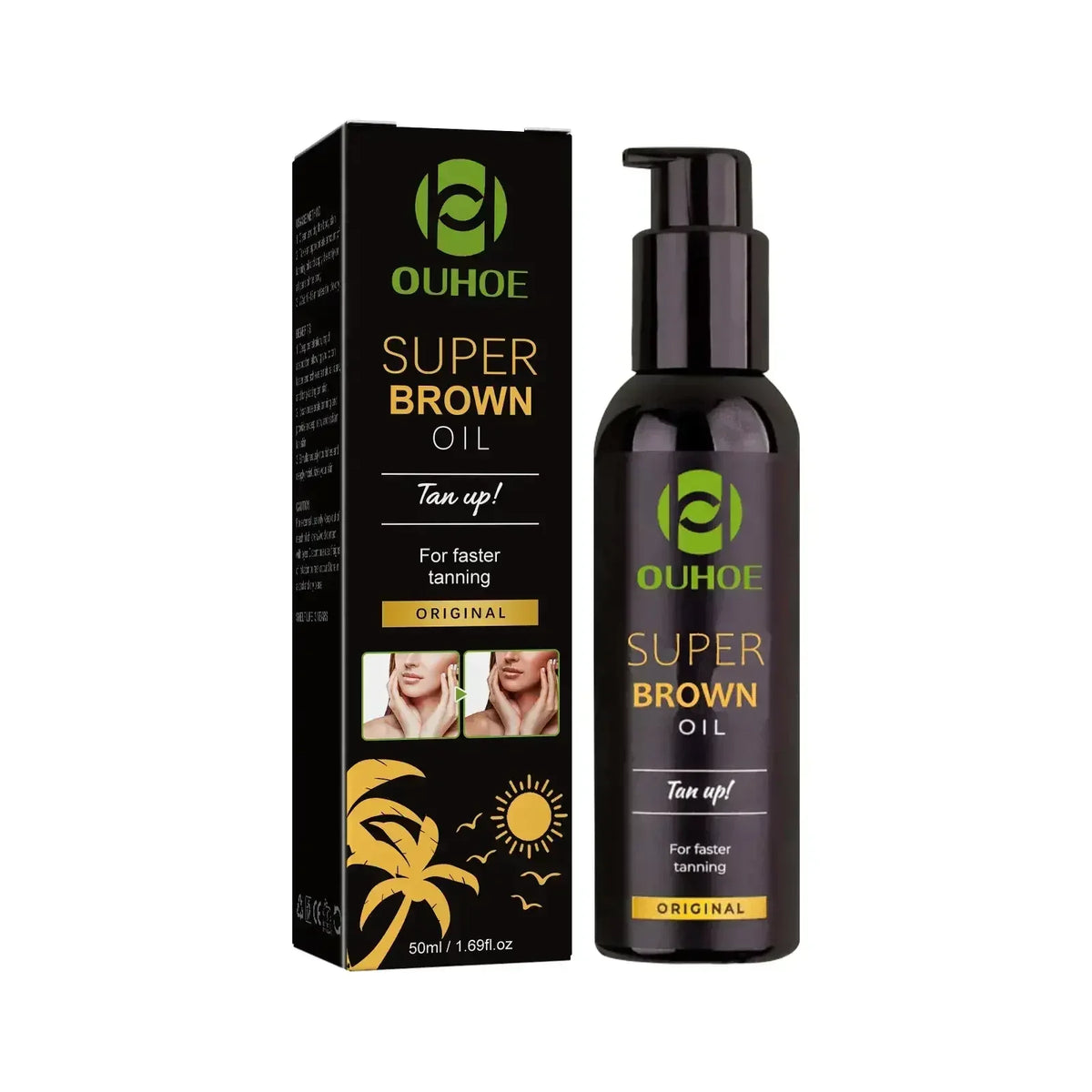 Sunless Self-Tanning Body Bronzer Oil – Nourishing Glow Self-Tanning Body Oil Qme 50ml Boxed