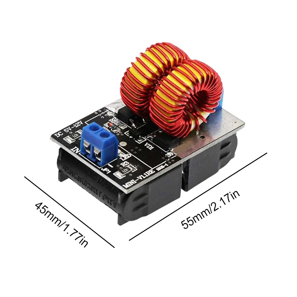120W Mini ZVS Induction Heating Board DC 5-120V Driver Induction Heating Module Qme