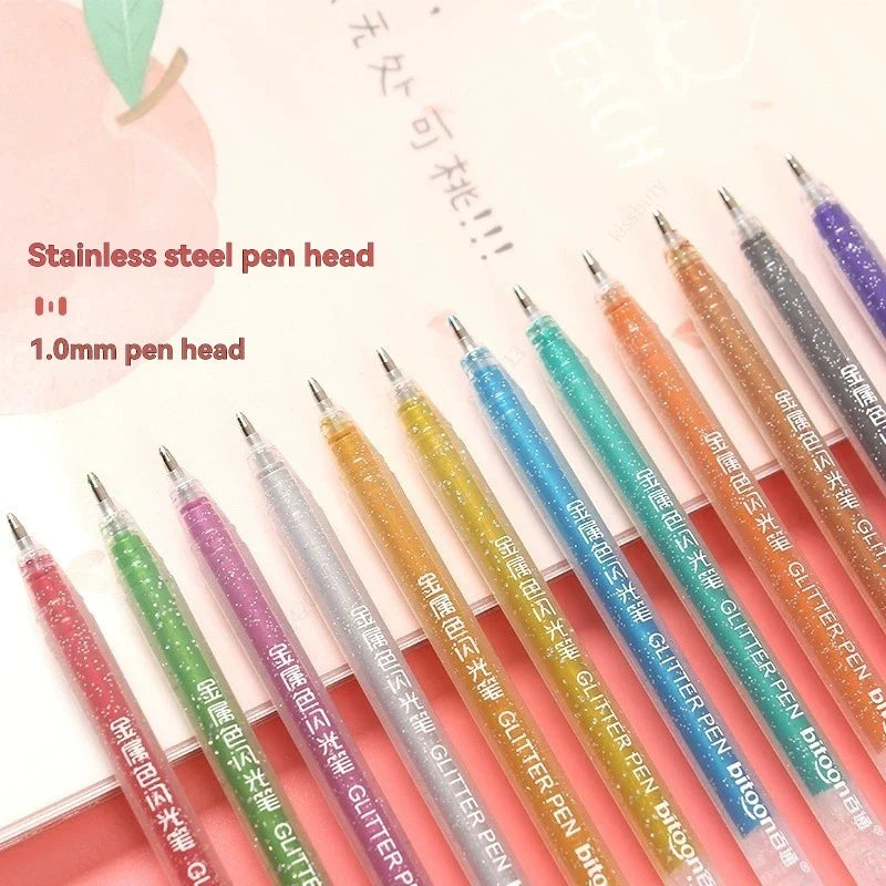 Metallic Glitter Gel Pens – Scrapbook, Journal & DIY Art Set Glitter Gel Pen Set Qme