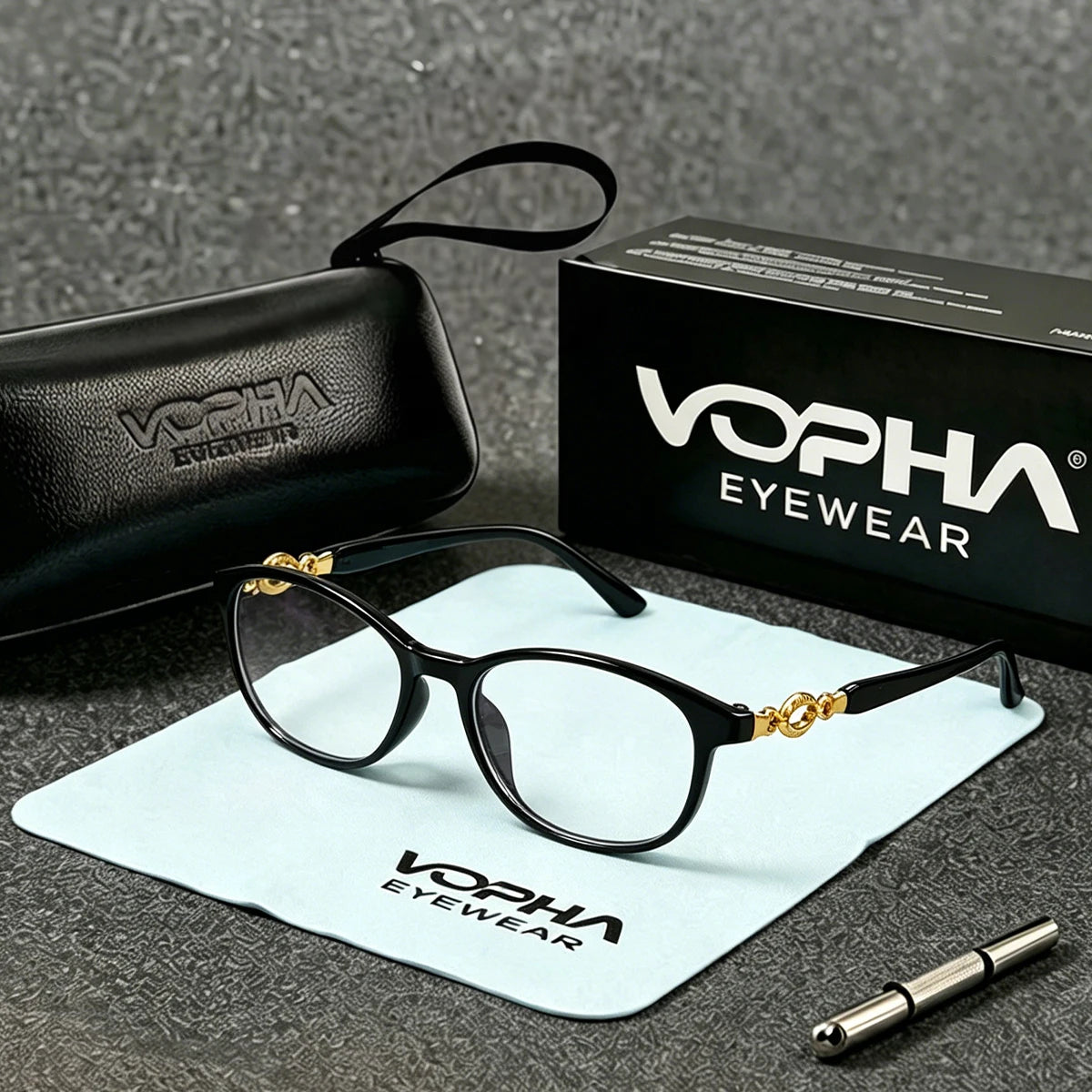 VOPHA L4 Anti-Blue Light Reading Glasses – Ultralight Unisex Reading Glasses Qst Black +150