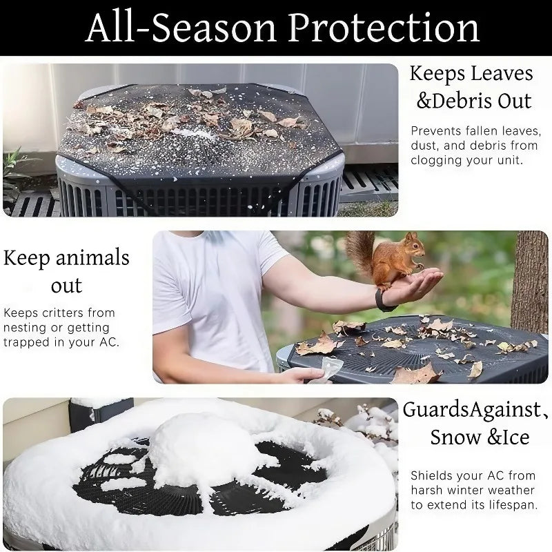 Universal Outdoor AC Cover – Windproof, Dustproof & Ventilated AC Unit Cover Qme