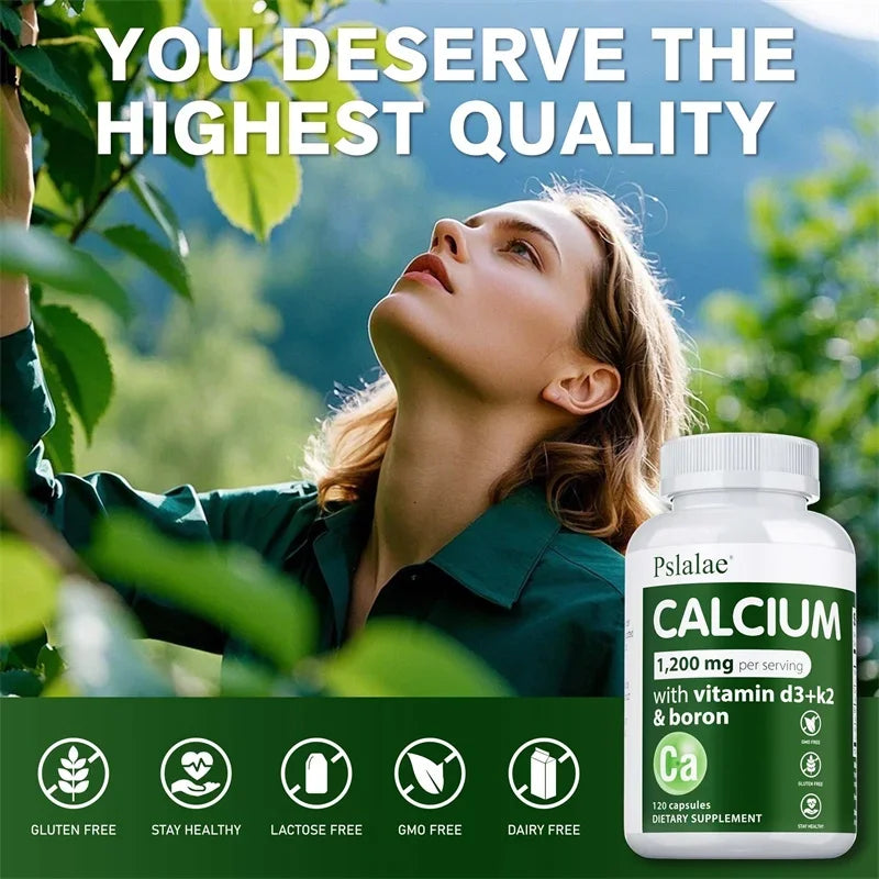 Calcium 1200mg with Vitamin D3, K2 & Boron – Bone Support Calcium Supplement Qst