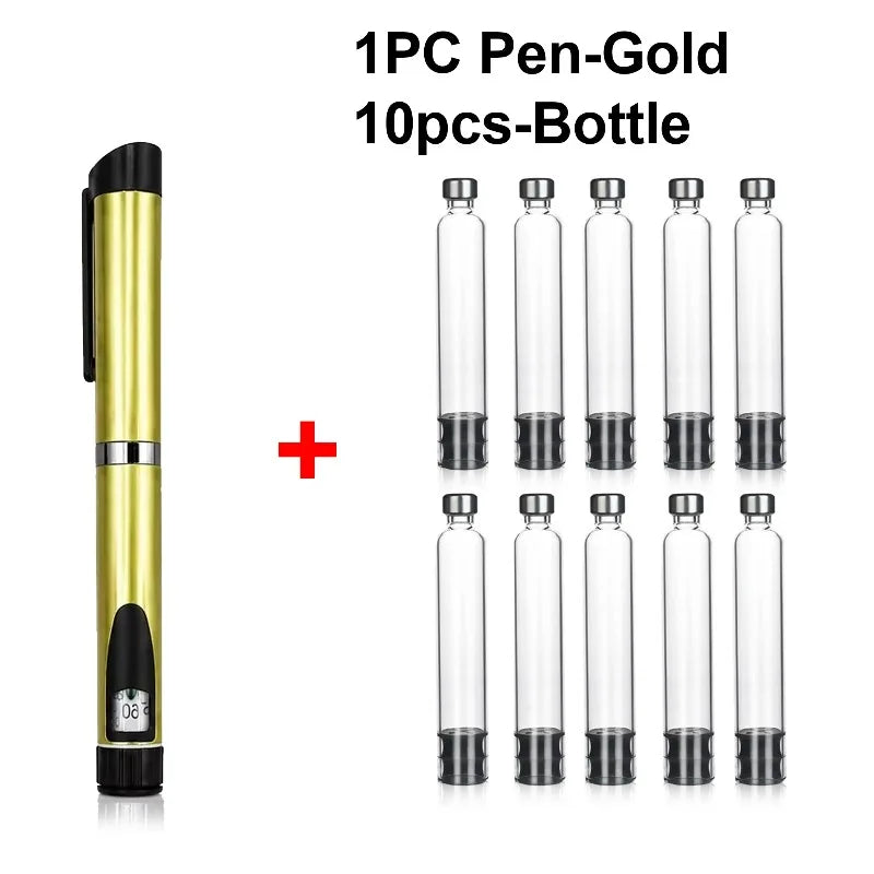 Reusable V3 Metal Injection Pen Set – Adjustable Dose, Home Use Injection Pen Device Qst Gd pen and 10 bo