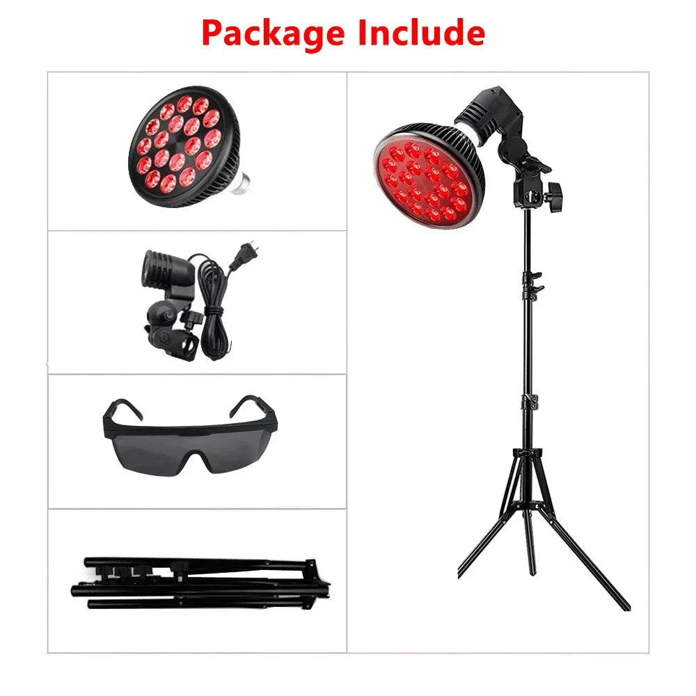 ZONGKUNG 54W Red Light Therapy Lamp 660nm 850nm with Stand Red Light Therapy Lamp Qst Tripod lamp