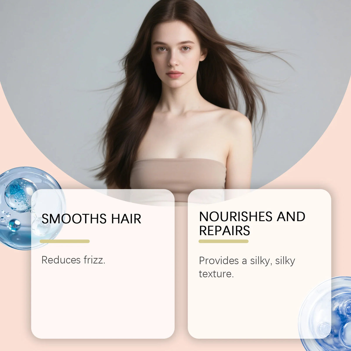 Keratin Air Dry Cream – Castor & Coconut Oil Frizz Control Hair Smoothing Cream Qst