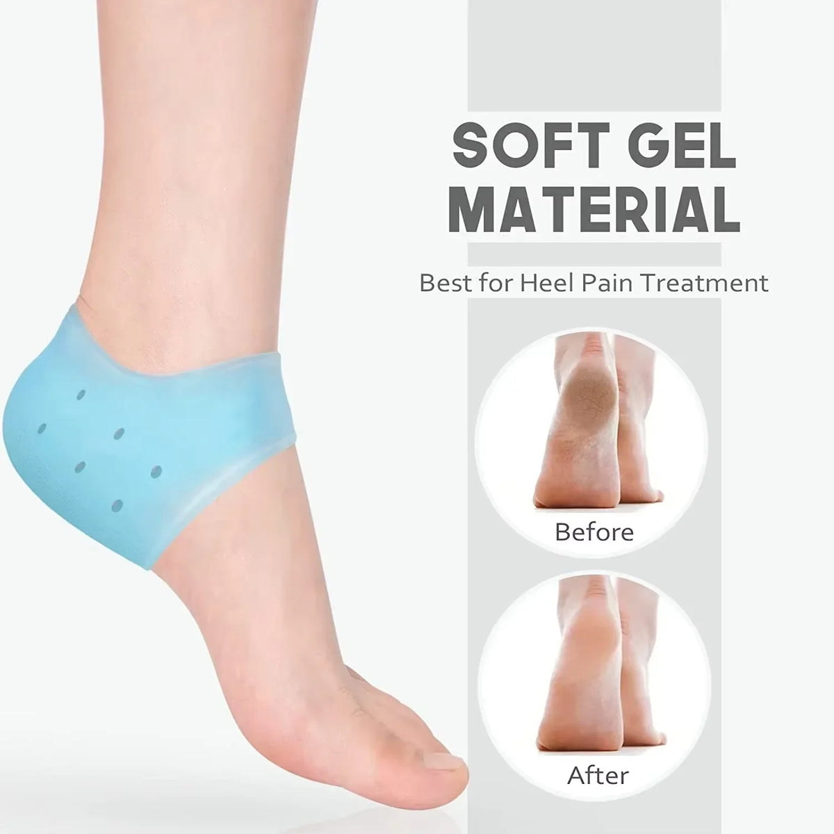 Silicone Heel Protectors & Gel Metatarsal Pads – 1 Pair Gel Heel Cushion Qst