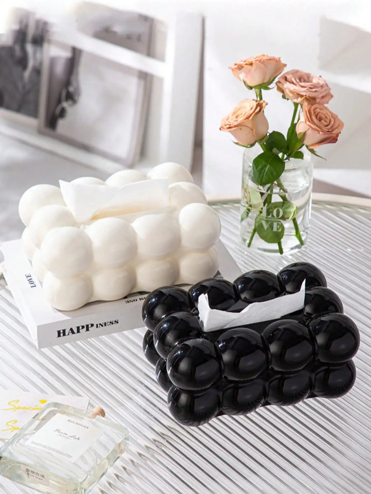 Marshmallow Tissue Box – Luxury ABS Living Room Storage Tissue Box Holder Qme