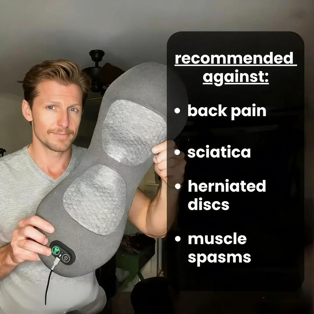 Vilnason 3-in-1 Back Massager – Heat, Vibration & Traction Back Massager Pillow Qst