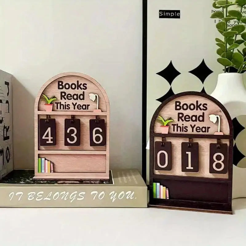 Wooden Reading Challenge Tracker – Book Counter for Readers Reading Tracker Qme