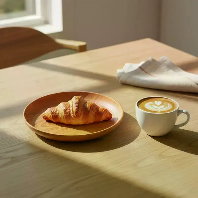 Japanese Wood Grain Serving Tray – PP Plastic Tea Tray Serving Tray Qme