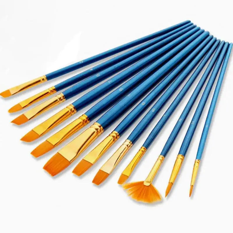 Professional Detail Painting Brushes Round Flat Nylon Watercolor Detail Paint Brushes Qme