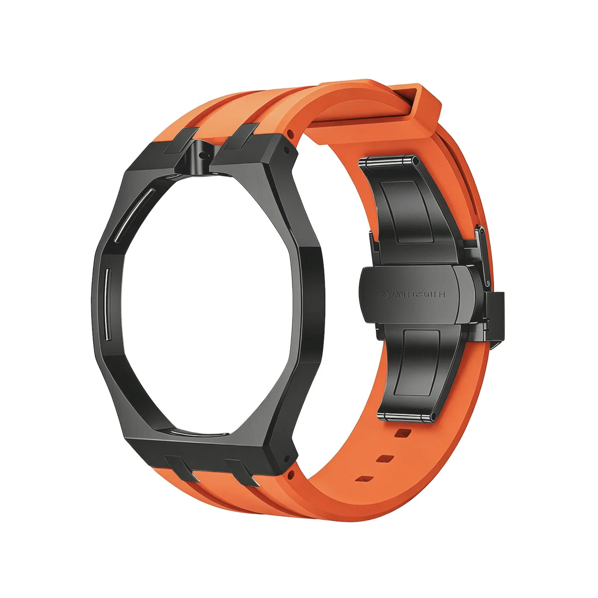 Swatch x Royal Pop Silicone Sport Band | Quick Release Strap Watch Replacement Band Qme Black Orange 12