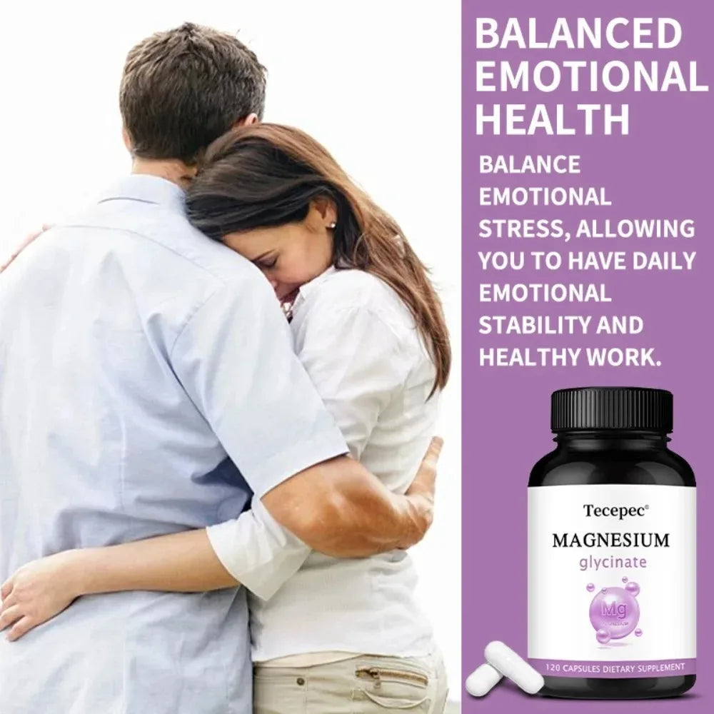 Magnesium Glycinate 120 Veg Capsules – Heart & Muscle Support Mineral Supplement Qst