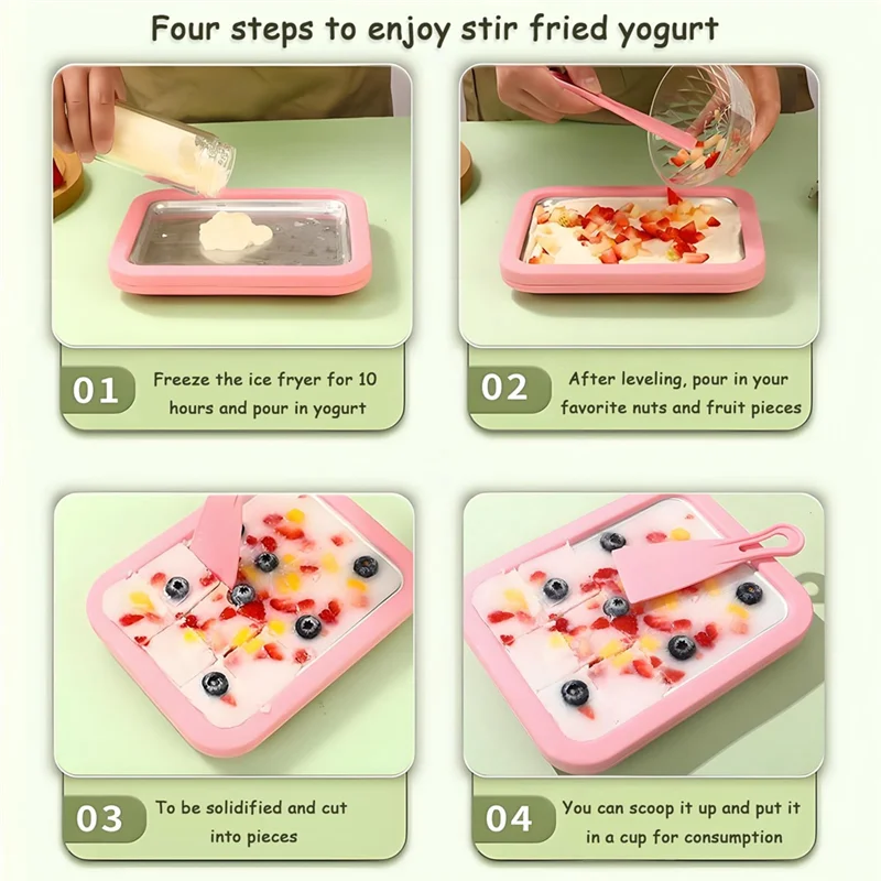 Rolled Ice Cream Maker – Stainless Steel Fried Ice Tray Ice Cream Maker Qst