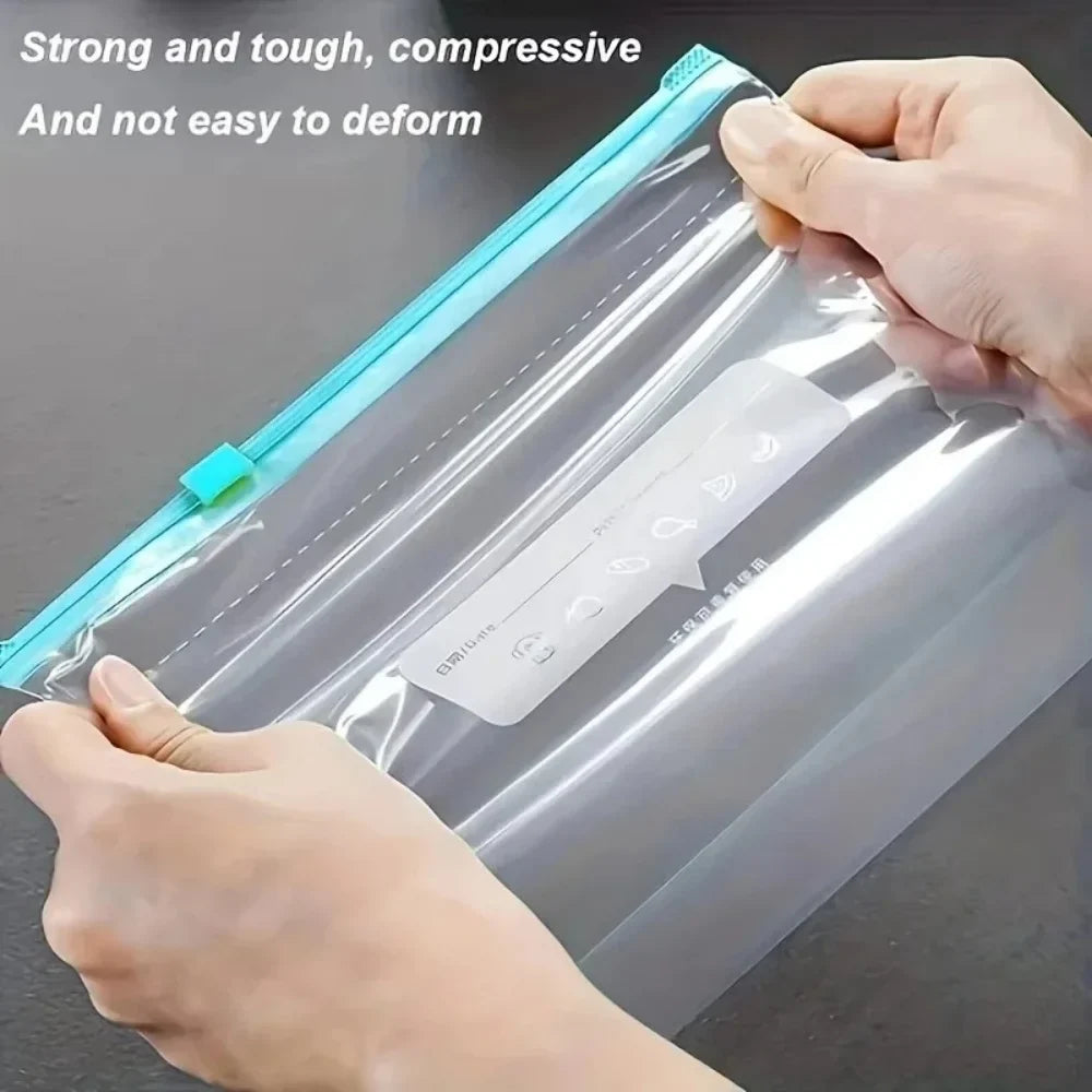 Thickened Sliding Lock Food Storage Bags – 10 Pack, 3 Sizes Food Storage Bags Qme Light Yellow L