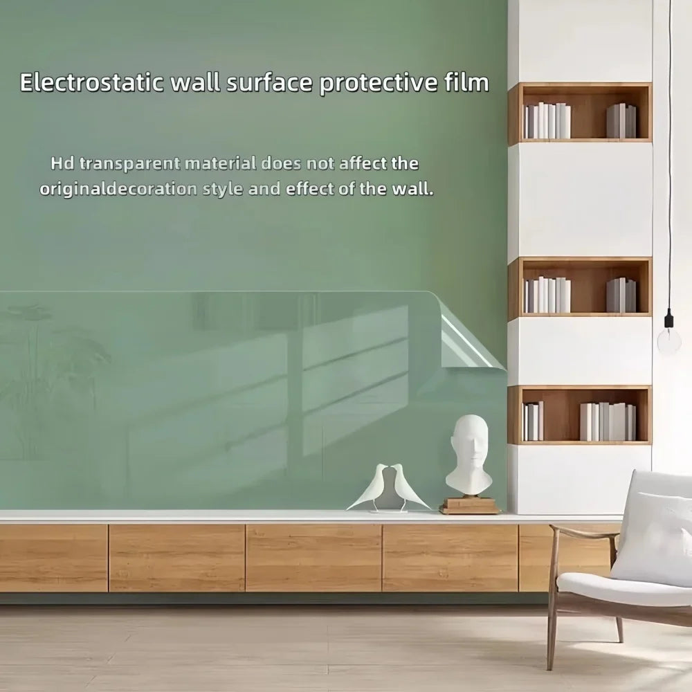 Clear Electrostatic Wall Protective Film – No-Adhesive Static Cling Wall Protective Film Qme