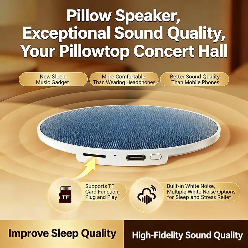Bluetooth 5.4 Under-Pillow Speaker & White Noise Sound Machine Pillow Speaker Qme Default Title
