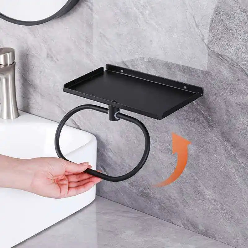 No-Drill Circular Stainless Steel Towel Ring Rack | Bathroom Bathroom Towel Ring Qme