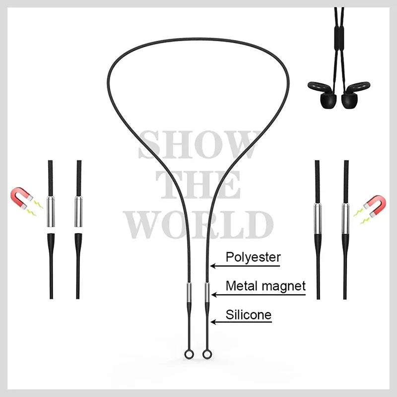Magnetic Earplug Lanyard – Flexible Silicone Holder by Qme Earplug Lanyard Qme
