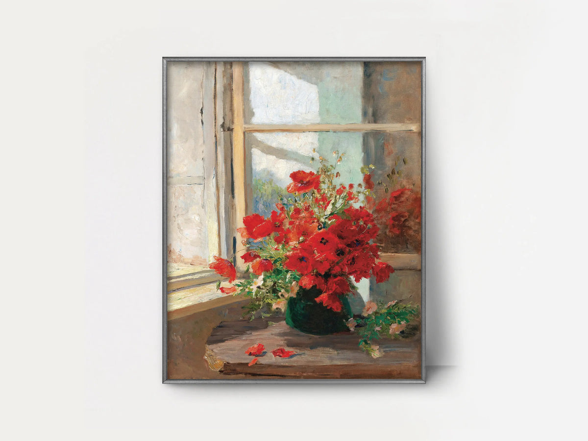 Pink Roses Floral Canvas Wall Art – Botanical Poster Print Canvas Wall Art Qst