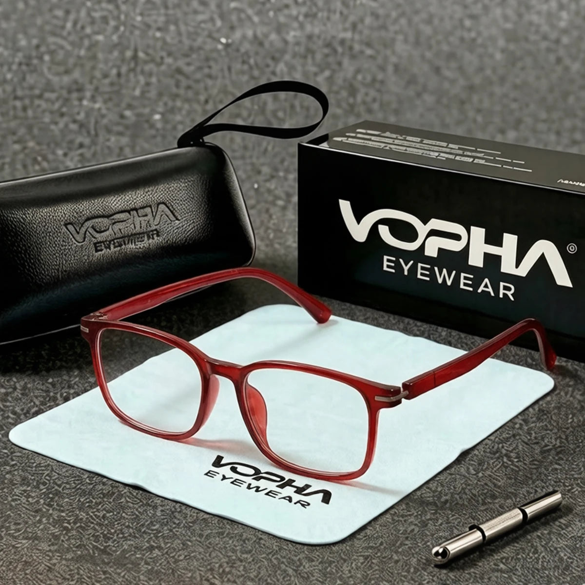 VOPHA L10 Blue Light Blocking Reading Glasses – Unisex Reading Glasses Qst 150 Red