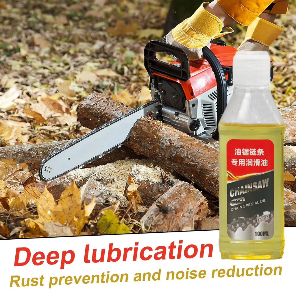 Synthetic Chainsaw Bar & Chain Oil 100ml – Rust-Resistant Lubricant Chain Lubricant Oil Qme