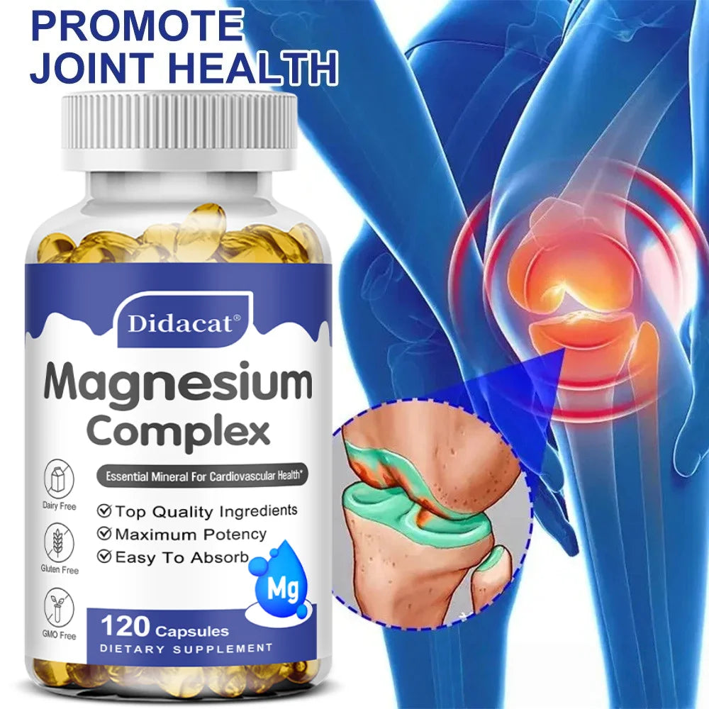 Magnesium Glycinate Capsules 120ct – Vegan, Non-GMO Supplement Mineral Supplement Qst