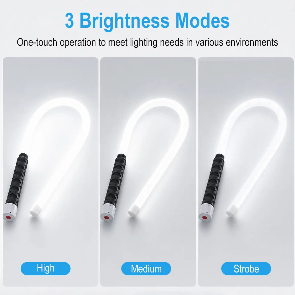 BORUIT Flexible Silicone LED Work Light 800LM USB-C Rechargeable LED Work Light Qst