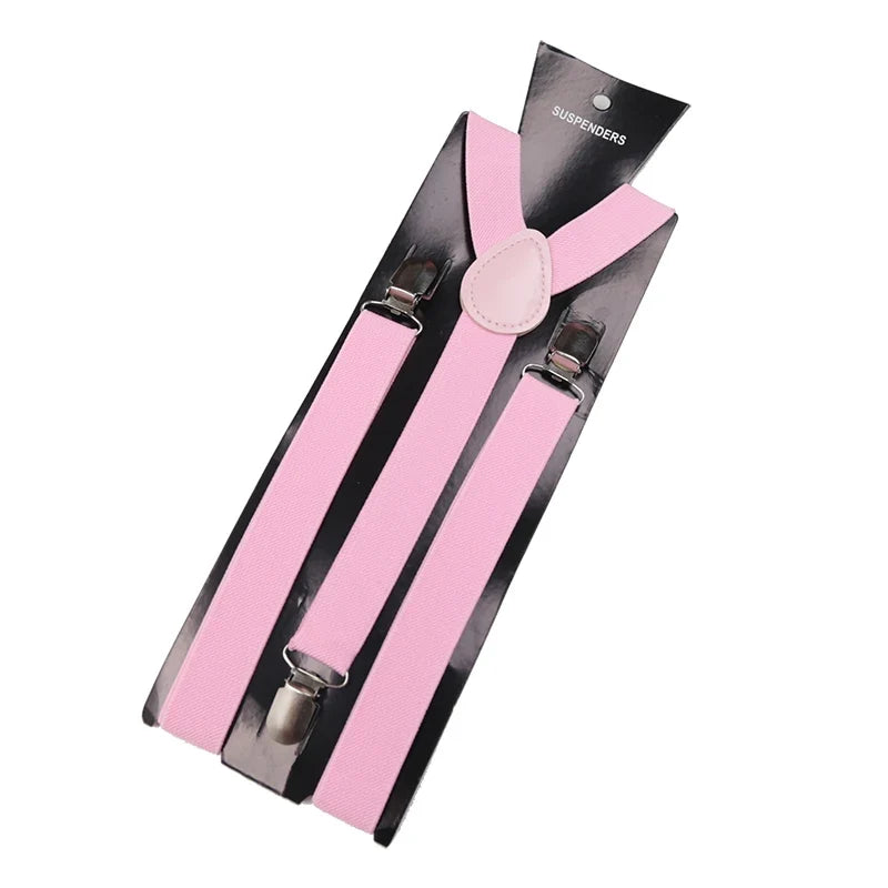 Unisex Elastic Leather Suspenders Braces – 26 Colors Suspenders & Braces Qme