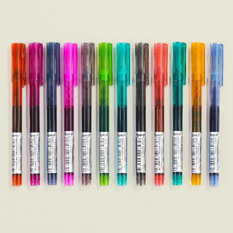 12-Color Needle Tip Gel Pens | 0.5mm Quick-Dry Smooth Ink Set Gel Pen Set Qme 12 colors