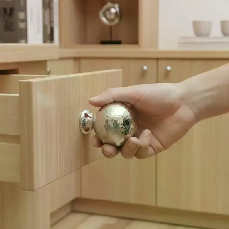 Brass Ball Cabinet Pull Handles | Hand-Forged Drawer Knobs Cabinet Pull Handles Qme