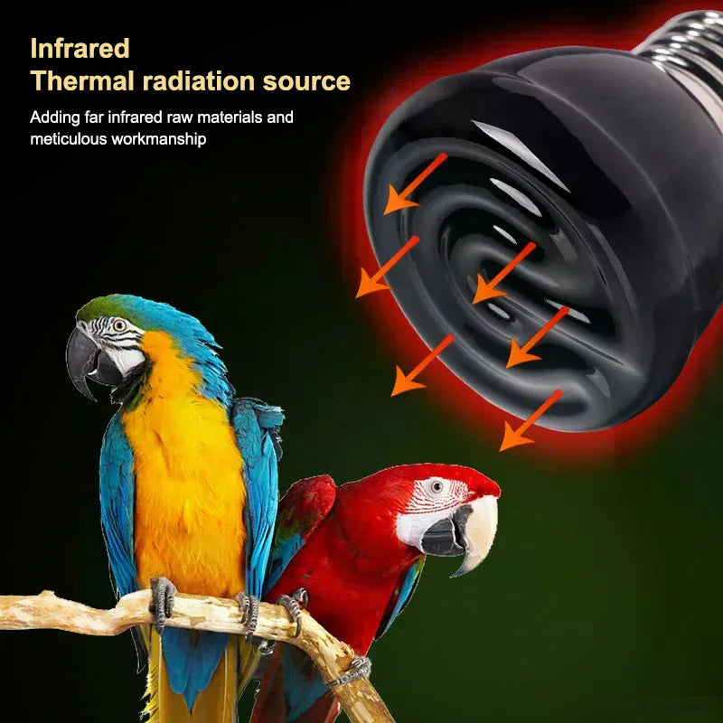 E27 Reptile Heating Lamp with Anti-Scald Ceramic Lampshade Reptile Heating Lamp Qme