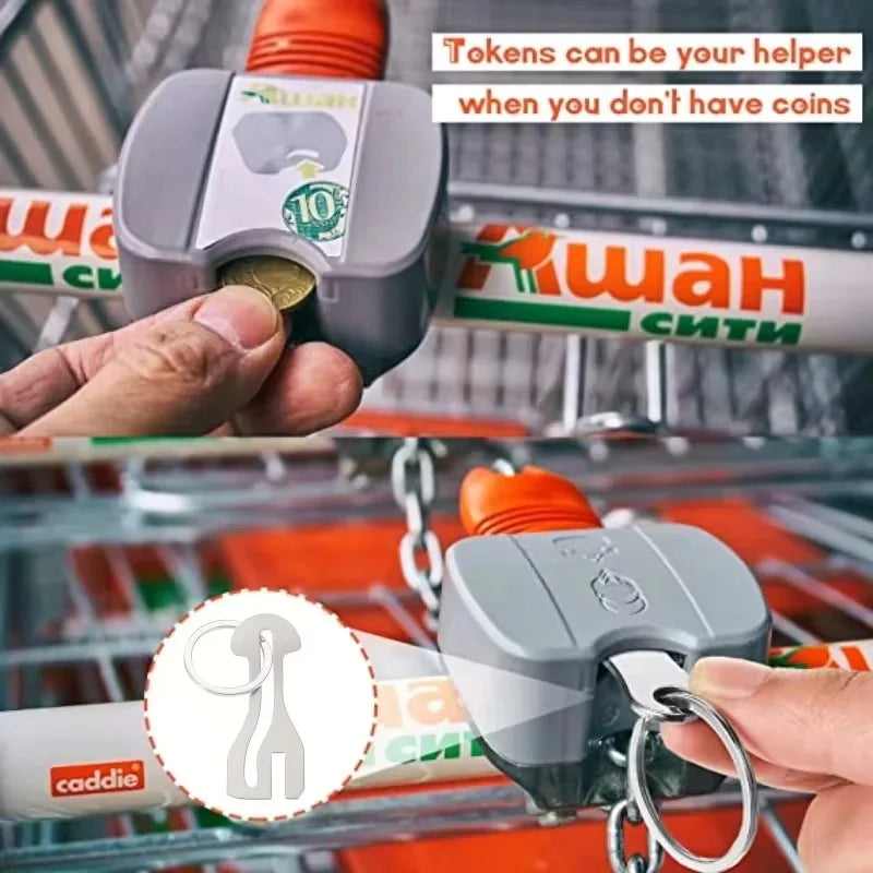 Stainless Steel Shopping Cart Token Key Tag | Reusable Keychain Keychain Token Tag Qme