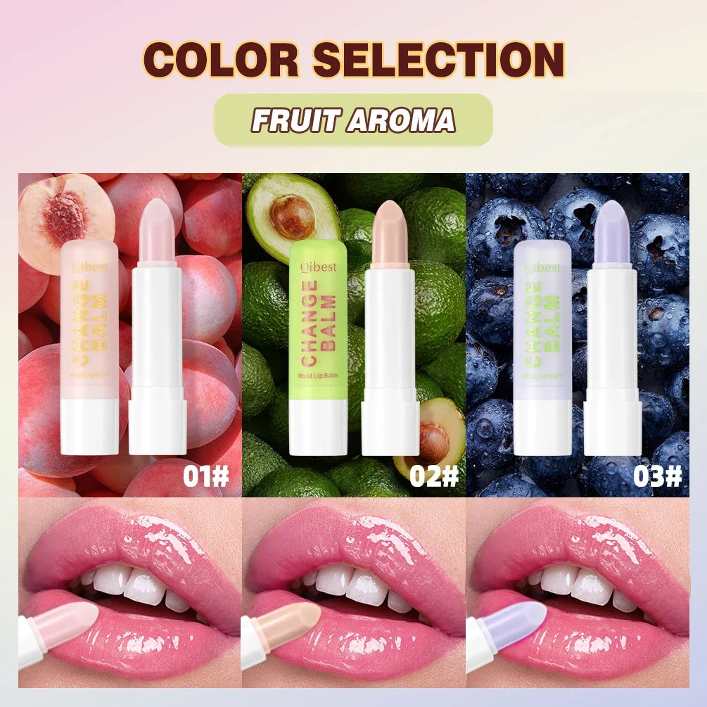 QIBEST Color-Changing Lip Balm Set – Moisturizing Tinted Lip Care Tinted Lip Balm Qme