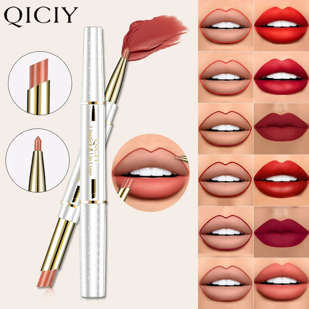 Long-Lasting Vibrant Lip Liner – No Smudge, 6 Shades Lip Liner Pencil Qme