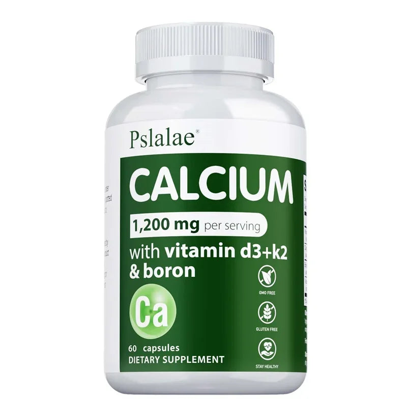 Calcium 1200mg with Vitamin D3, K2 & Boron – Bone Support Calcium Supplement Qst 60 Capsules