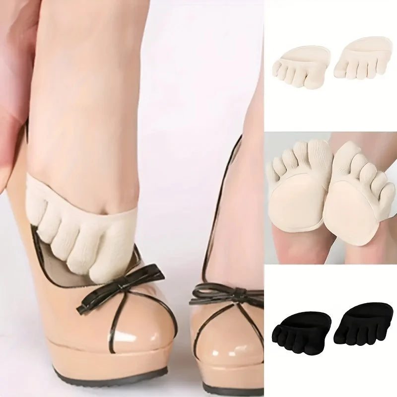 Women's Five Toe Half Palm Socks – Invisible High Heel Forefoot Pad Forefoot Toe Socks Qme