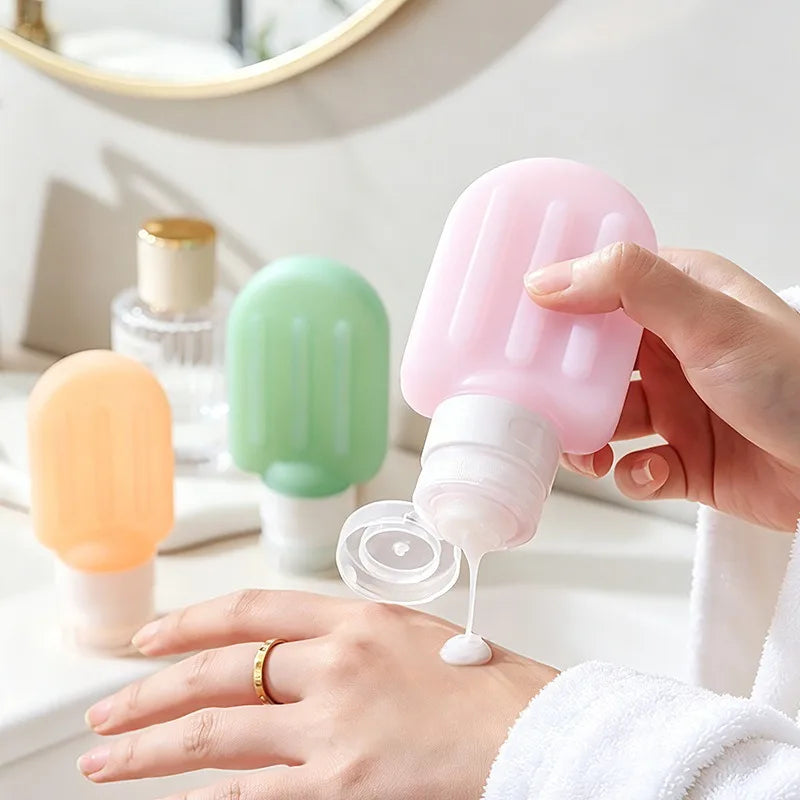 Leakproof Travel Silicone Squeeze Bottles – Shampoo & Lotion Travel Bottle Set Qme