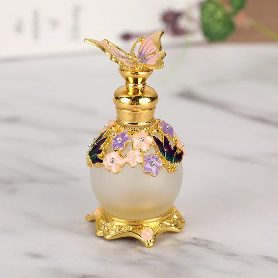 Spherical Glass Perfume Bottle 15ml Refillable – 5 Colors Perfume Travel Bottle Qme G.PNK 15ml