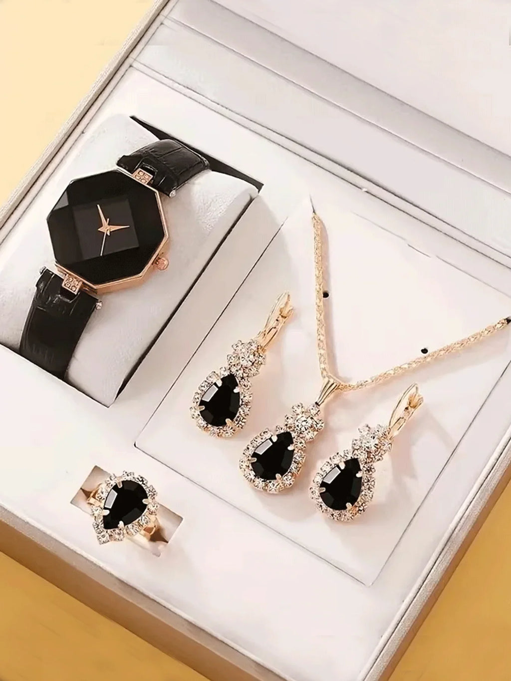 Women's 6-Piece Fashion Watch Set – Versatile & Stylish Fashion Watch Set Qme black No