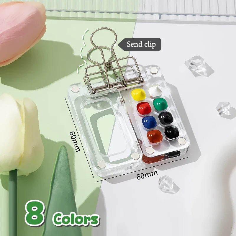 Travel Watercolour Paint Palette – Mini Pocket Artist Set Watercolour Paint Set Qme