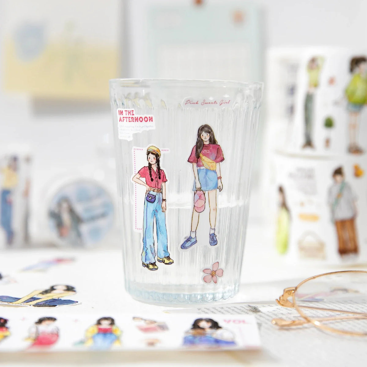 Sparkling Fashion Character Washi Tape for Journaling & Crafts Decorative Washi Tape Qme