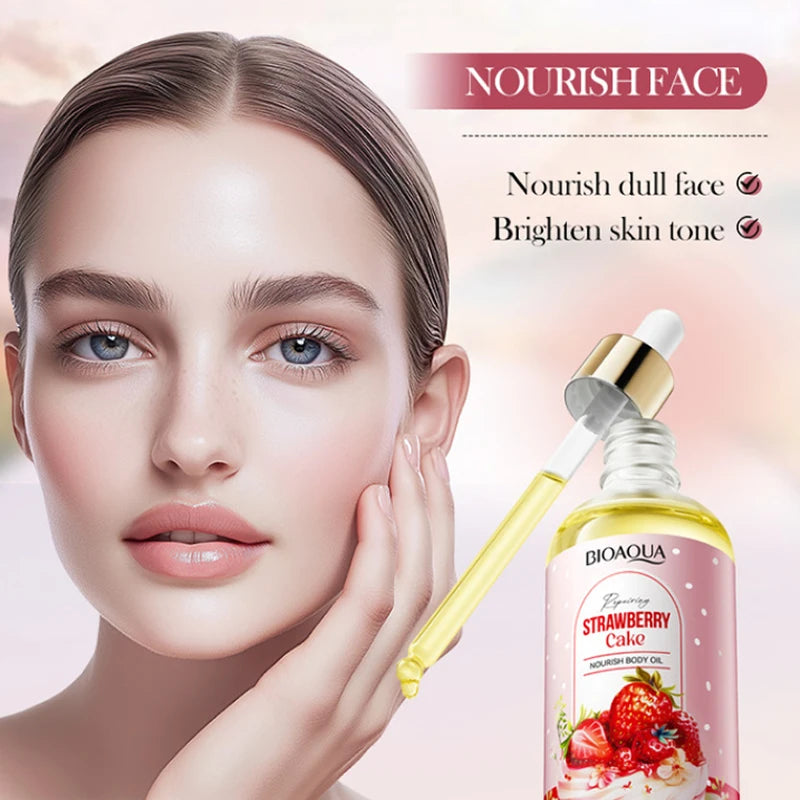Strawberry Cake Body Oil 100ml – Moisturizing Massage Oil Body Massage Oil Qst