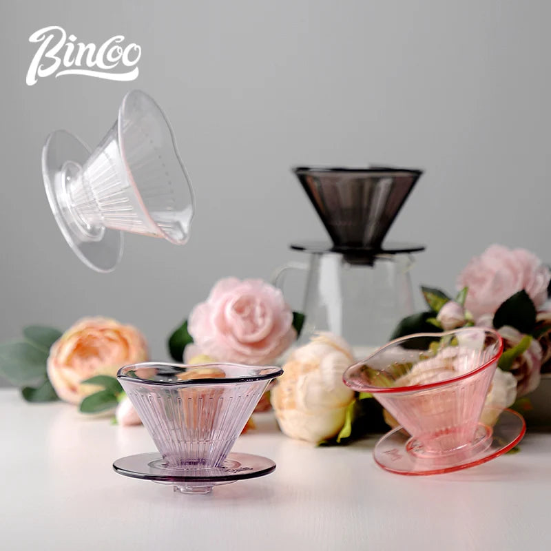 Bincoo Tritan Reusable Coffee Drip Filter Cup & Tray Set Coffee Drip Filter Set Qst