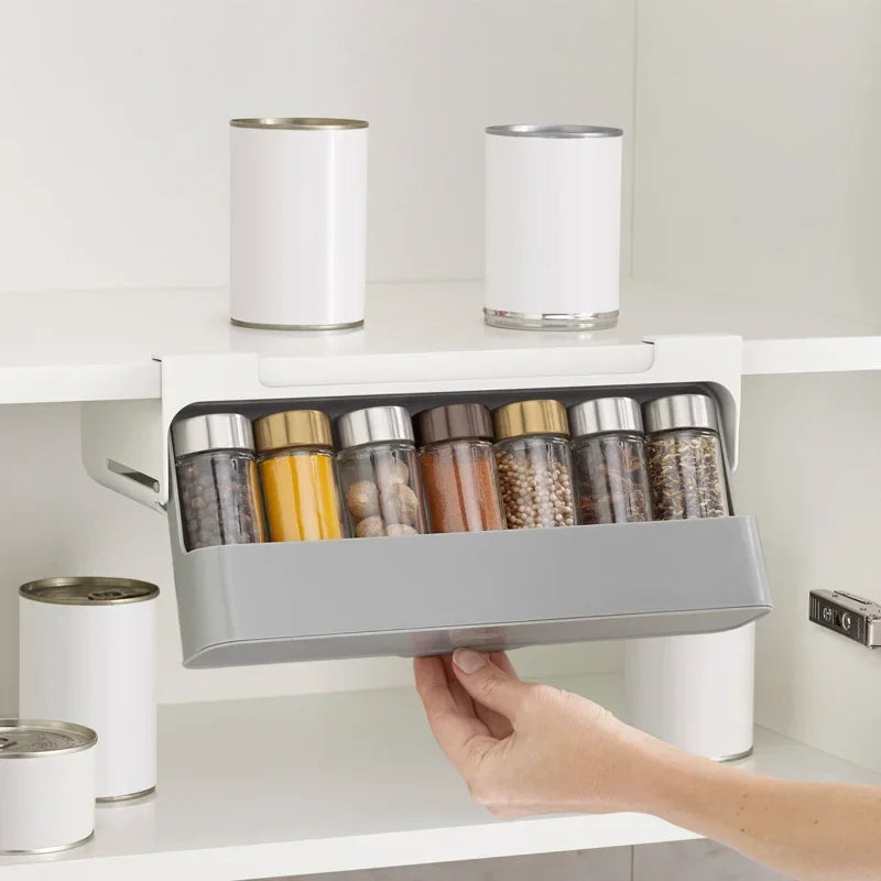 Self-Adhesive Spice Rack & Seasoning Bottle Organizer Spice Rack Organizer Qme
