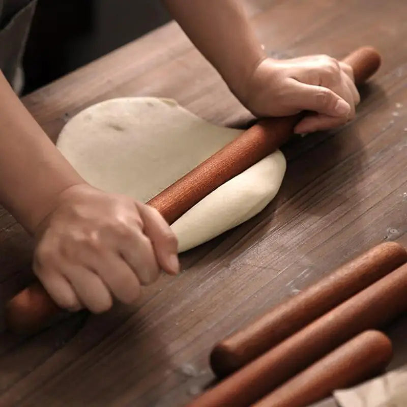 25cm Ebony Wood Rolling Pin – Nonstick Dough & Fondant Roller Wooden Rolling Pin Qst