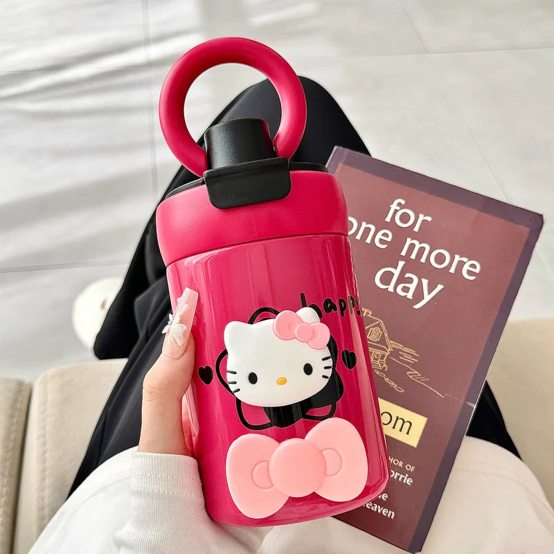 Hello Kitty Insulated Cup – Large Capacity Dual-Use Tumbler Insulated Travel Tumbler Qme