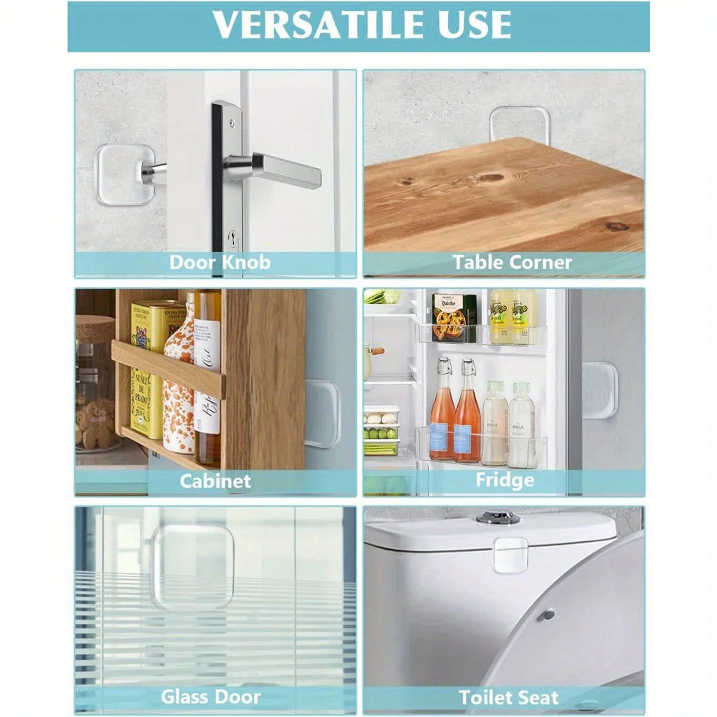6-Piece Self-Adhesive Door Stop Wall Protectors – Clear Bumpers Door Stop Bumper Qme