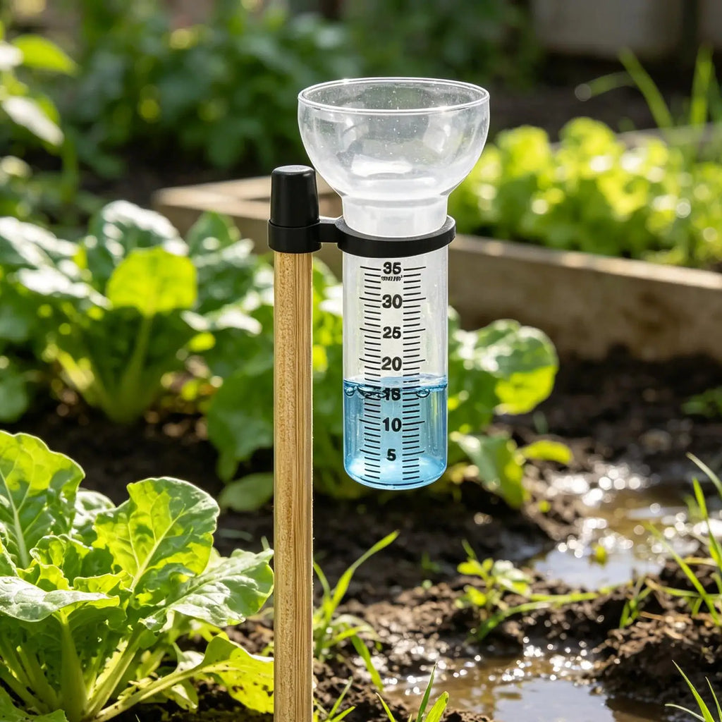 Outdoor Clear Glass Rain Gauge Set – 2 Cups, Stand & Replacement Tube Outdoor Rain Gauge Qme